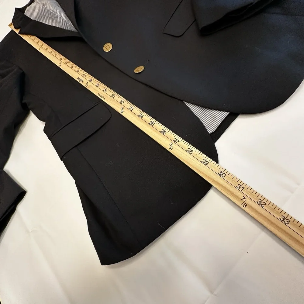 Jos A Bank 1905 Mens 37R Slim Fit Wool Blazer Navy Blue‎ Gold Crest Buttons